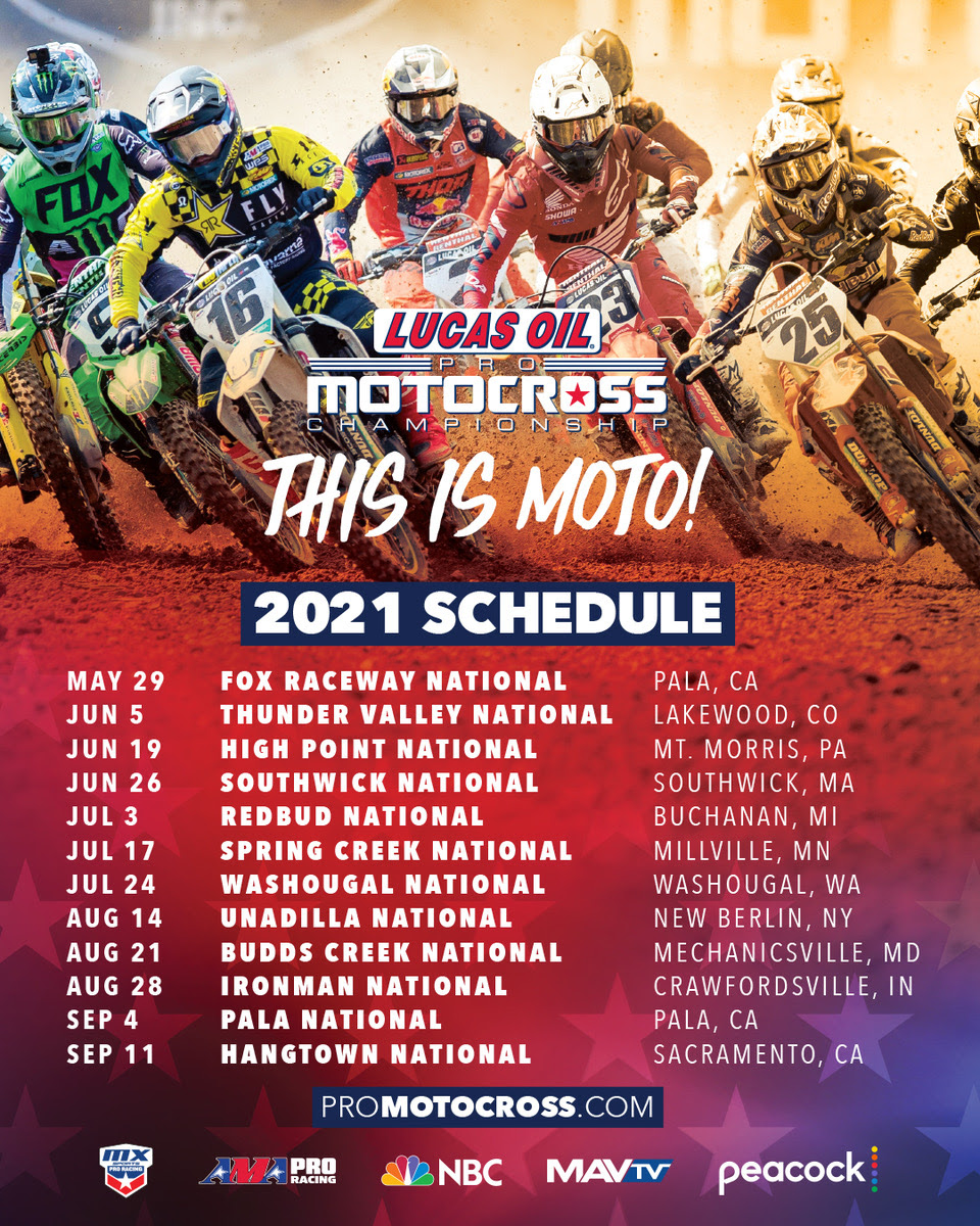 2021 Lucas Oil Pro Motocross Schedule Announced Swapmoto Live